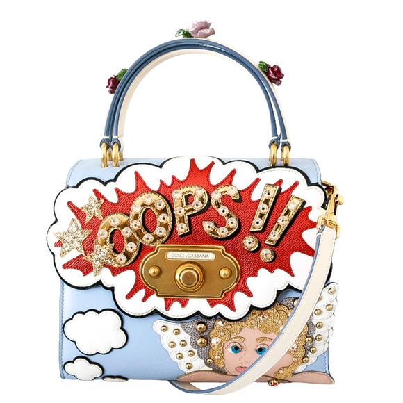 Dolce & Gabbana Handbags - 🎁SOLD🎁 DOLCE & GABANNA Leather Blue WELCOME Rose Designer Shoulder Satchel Bag